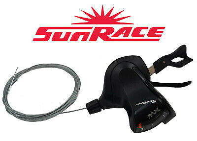 Sun Race DLMX30 11-Speed Right Hand Black Trigger Shifter With Cable MTB Bike