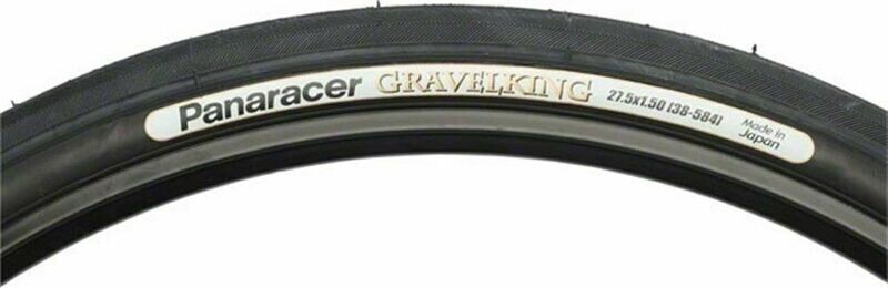 Panaracer GravelKing 27.5 x 1.5 (650B x 38) Folding Tire Nearly Slick Tread Black K1255