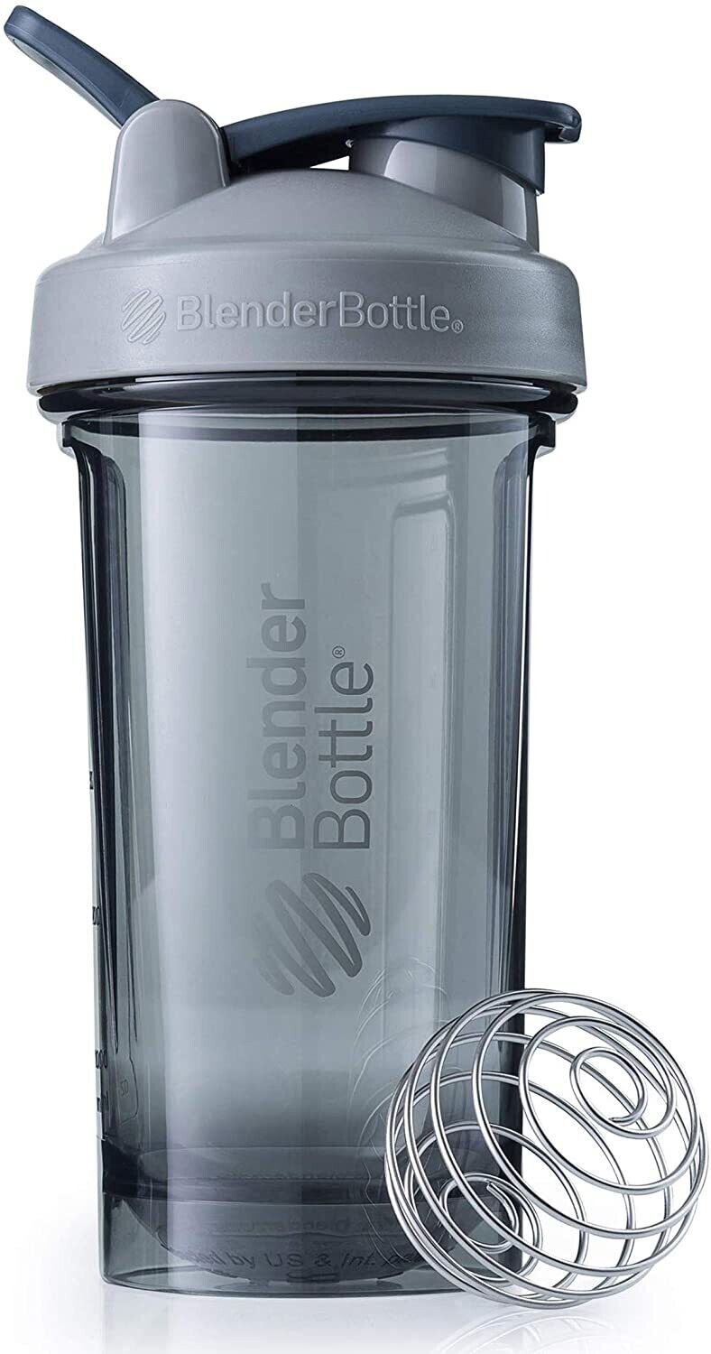 BlenderBottle Shaker Bottle Pro Series Perfect for Protein Shakes and Pre Workout, 24-Ounce, Pebble Grey