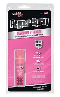 Sabre Red Compact Pepper SprayPink With Clip
