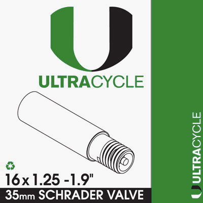 ULTRACYCLE SCHRADER VALVE TUBES,  16'' x 1.25-1.9'' 35MM