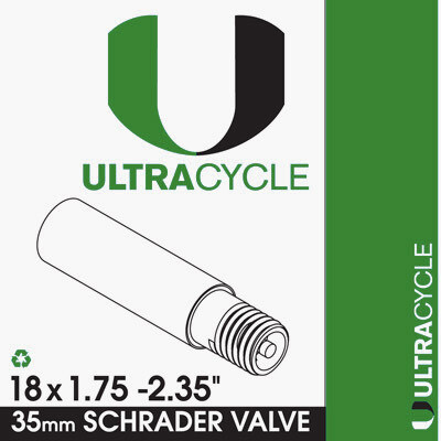 ULTRACYCLE
SCHRADER VALVE TUBES,  18'' x 1.9-2.125''