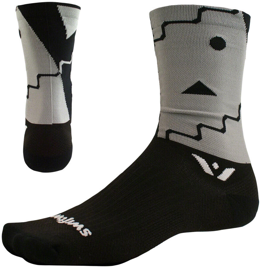 Swiftwick Vision Six Abstract Sock - 6 inch, Black-Small