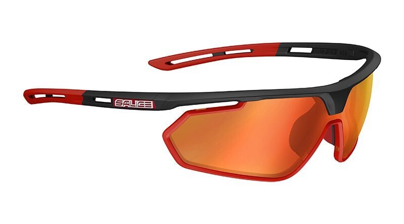 Salice Unisex Sunglasses High-Tech Model 018 with RW, RWX and RWP - Black Red