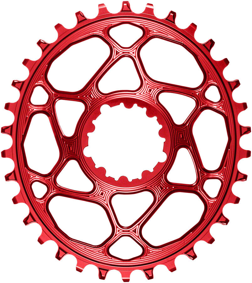 absoluteBLACK Oval Narrow-Wide Direct Mount Chainring - 34t, SRAM 3-Bolt Direct Mount, 6mm Offset, Red