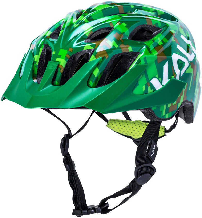 Kali  Chakra Youth Helmet - Pixel Green, Youth, ONE SIZE 52-57