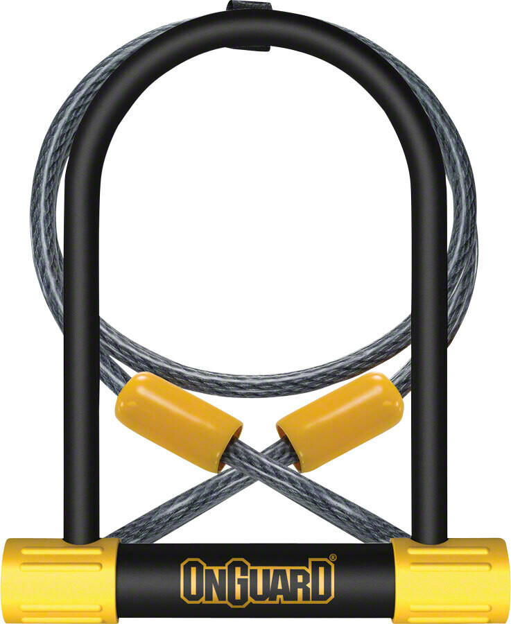 OnGuard BullDog Series U-Lock - 4.5 x 9&quot;, Keyed, Black, Includes 4&#39; cable and bracket