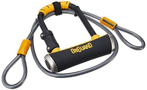 OnGuard BullDog Series U-Lock - 4.5 x 9", Keyed, Black, Includes 4' cable and bracket