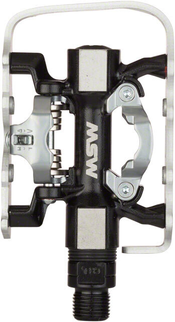 MSW CP-200 Platform/Clipless Pedal Sealed Bearings Black/Silver