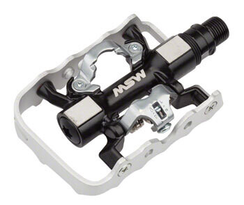 MSW CP-200 Platform/Clipless Pedal Sealed Bearings Black/Silver