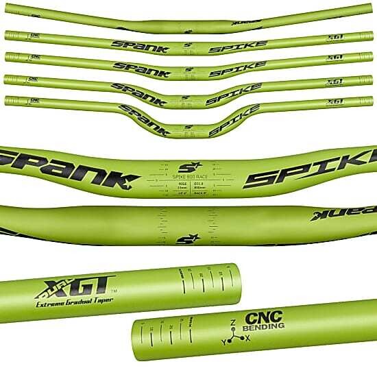 Spank, Spike 800 Race, Riser bar, Clamp: 31.8mm , W: 800mm, Rise: 15mm, Green