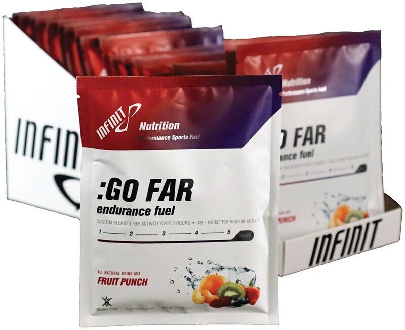 Infinit Nutrition Go Far Energy Drink Mix - Fruit Punch, Single Serving Packets of 2.7oz