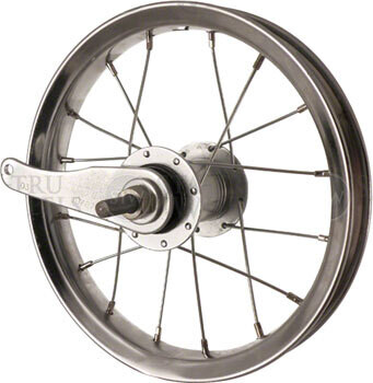 Single Wall Rear Wheel - 12", 5/16" x 104mm, Coaster Brake, 3 Prong Cog, Silver, Clincher