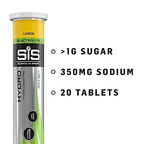 SIS Hydro Electrolyte Drink Tablets, Electrolyte Tabs for Hydration, Enhanced Endurance Sports Drink for Running, Cycling, Triathlon, Lemon