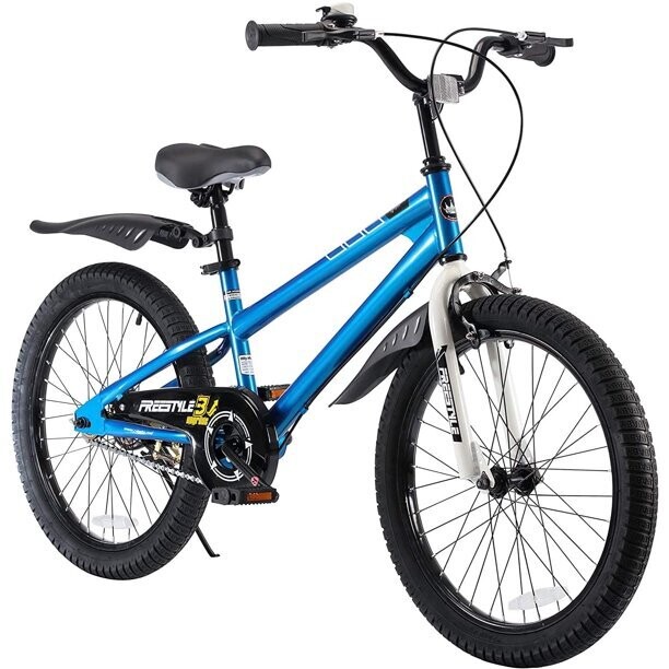 RoyalBaby Freestyle Kids Bike 20'' inch Girls and Boys Kids Bicycle Blue with Kickstand