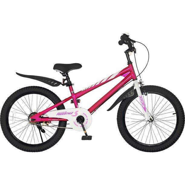 RoyalBaby Freestyle Kids Bike 20'' inch Girls and Boys Kids Bicycle Red with Kickstand