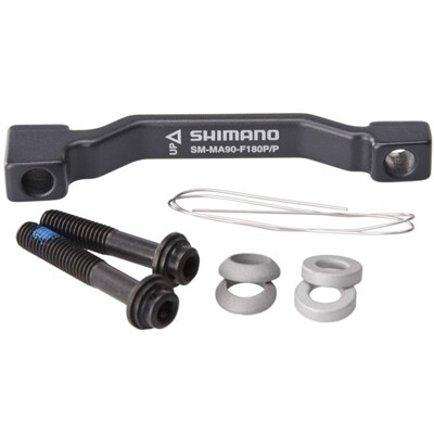 SHIMANO MOUNT ADAPTER FOR DISC BRAKE CALIPER, SM-MA90-F203P/PM, POST MOUNT TO POST MOUNT, 180MM TO 203MM