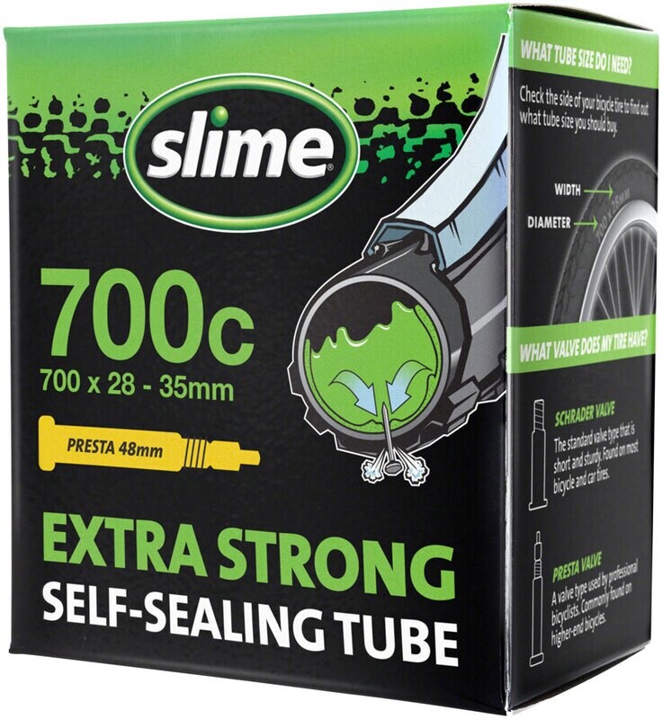 Slime Self-Sealing Tube 700c x 28mm-35mm, 48mm Presta Valve