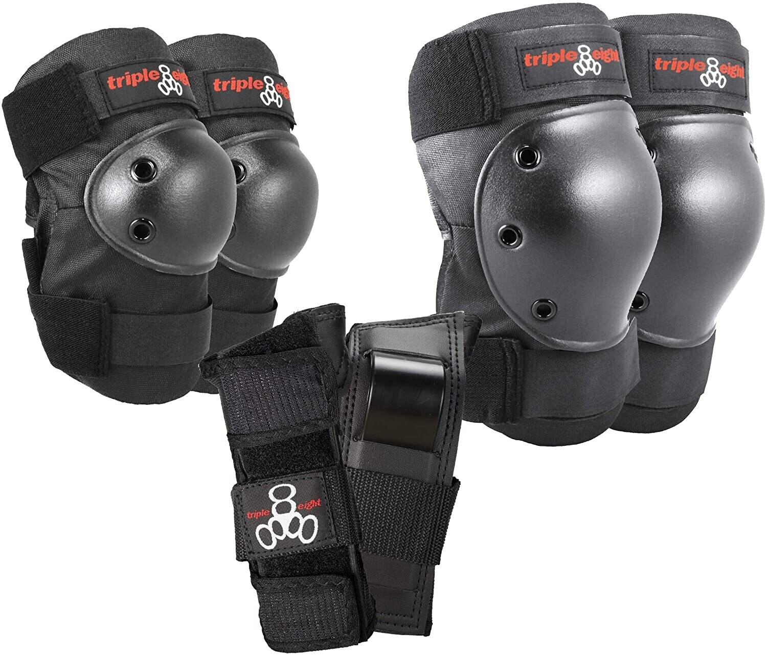 Triple Eight Saver Series Adult/Child Pad Set with Kneesavers, Elbowsavers, and Wrist Savers, for Skate, Bike, and Roller