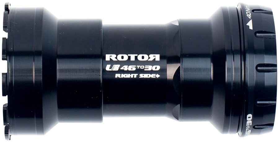 Rotor UBB4630 Bottom Bracket for 30mm Spindles in BBRight Press-Fit Frames, Steel Bearings, Black