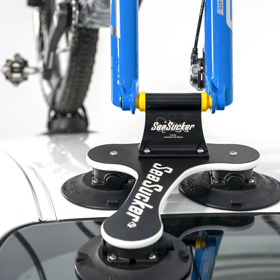 SeaSucker Talon 1-Bike Roof Rack - HUSKE QR Fork Mount and Rear Wheel Holder, Black