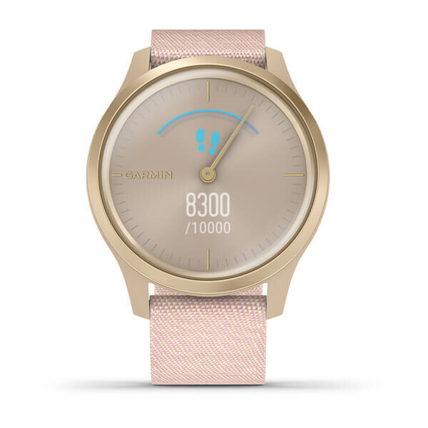 vívomove® Style Light Gold Aluminum Case with Blush Pink Woven Nylon Band