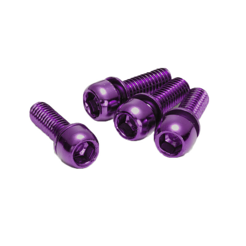 Reverse Disc Brake Caliper Bolts, M6x18, 4/Pack - Red