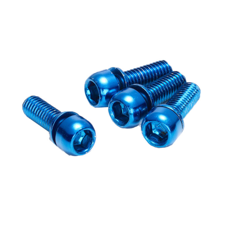 Reverse Disc Brake Caliper Bolts, M6x18, 4/Pack - Red