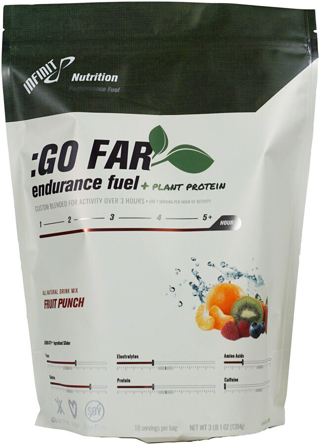 Infinit Nutrition Go Far Energy Drink Mix - Fruit Punch, 18 Serving Bag, Vegan