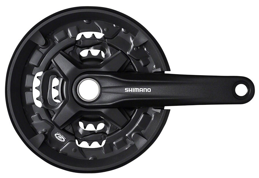 Shimano Altus FC-MT210-3 Crankset - 170mm, 9-Speed, 40/30/22t, Black 