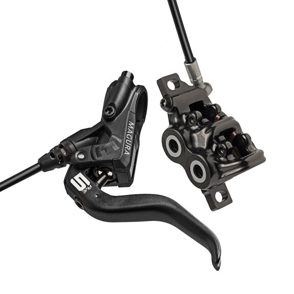 Magura MT5 Disc Brake and Lever - Front or Rear, Hydraulic, Post Mount, Black
