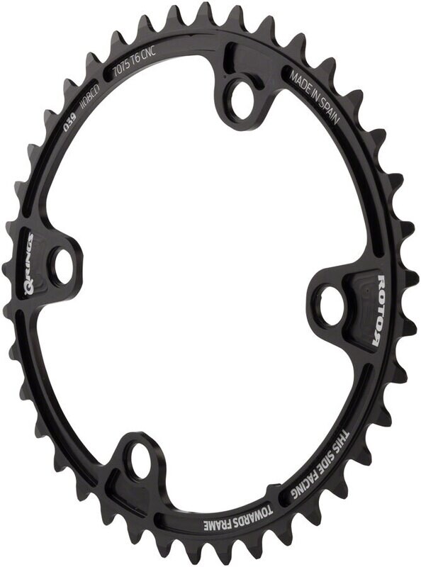 Rotor Q-Ring 110 x 4 Asymmetric BCD Oval Chainring: 36t inner for use with 52t outer rings