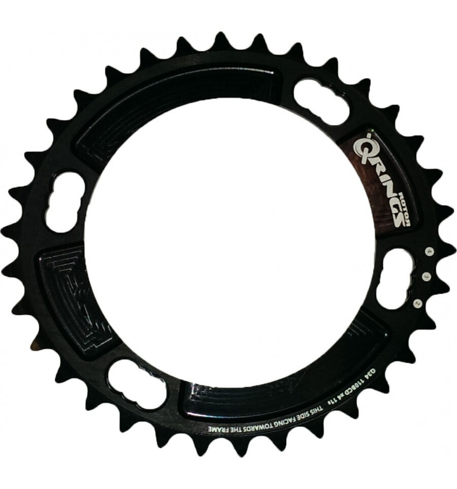 Rotor Q-Ring 110 x 4 Asymmetric BCD Three Position Oval Chainring: 34tinner 33271