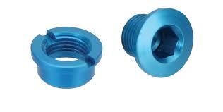 Vuelta Alum Single Chainring Bolt Set, 10pc Blue