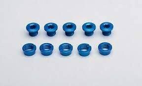 Vuelta Alum Single Chainring Bolt Set, 10pc Blue