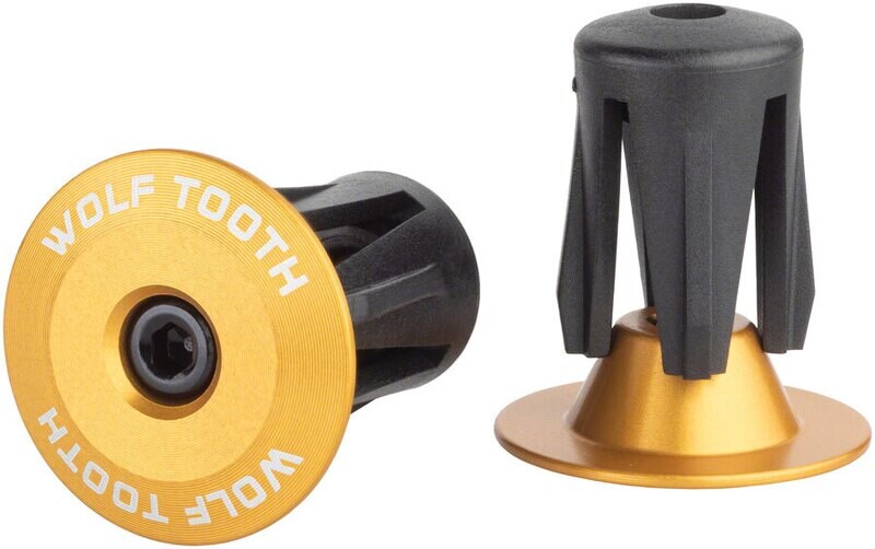 Wolf Tooth Alloy Bar End Plugs, Gold