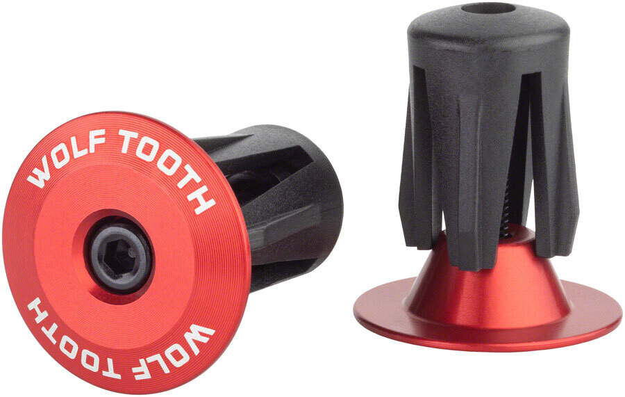 Wolf Tooth Alloy Bar End Plugs , red