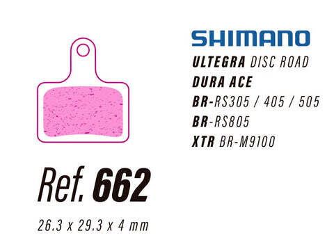 LESS 662 PROGRESSIVE BRAKE PAD FOR SHIMANO  2 PISTON- DURAACE/ULTEGRA/XTR M9100