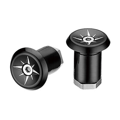 CICLOVATION VORTEX LOCK-IN HANDLEBAR END PLUG, Black, Anodized Alloy, Bars with 18mm I.D. or greater, 1/Pair