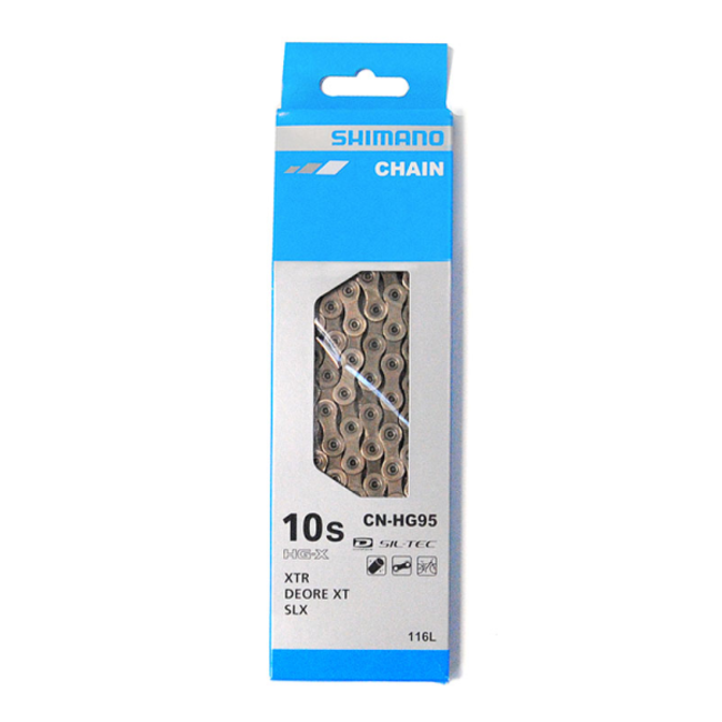 Shimano XT CN-HG95 Chain - 10-Speed, 116 Links, Silver 