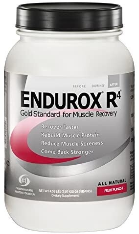 Endurox R4, All Natural Post Workout Recovery Drink Mix with Protein, Carbs, Electrolytes and Antioxidants for Superior Muscle Recovery, Net Wt. 4.56 lb, 28 Serving (Fruit Punch)