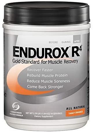 Endurox R4, All Natural Post Workout Recovery Drink Mix with Protein, Carbs, Electrolytes and Antioxidants for Superior Muscle Recovery, Net Wt. 2.29 lb, 14 Serving (Tangy Orange)