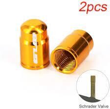 GUB Valve Cap Schrader Valve Aluminum  Gold 2pcs
