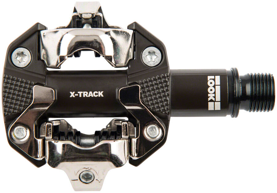 LOOK X-TRACK Pedals - Dual Sided Clipless, Chromoly, 9/16&quot;, Gray