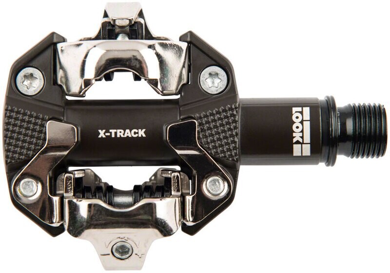LOOK X-TRACK Pedals - Dual Sided Clipless, Chromoly, 9/16", Gray