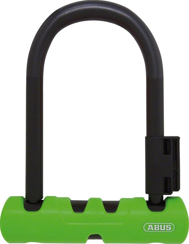 Abus Ultra 410 U-Lock - 3.9 x 5.5", Keyed, Black/Green, Includes bracket