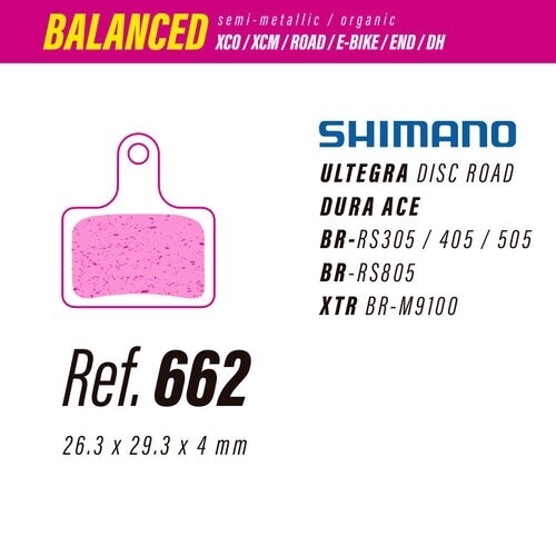 LESS PADS 662 BALANCE BRAKE PADS FOR SHIMANO  2 PISTON-DURAACE/ULTEGRA/XTR M9100