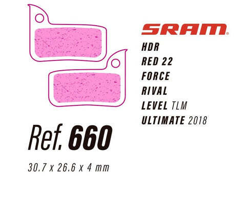 LESS 660 BALANCE BRAKE PAD FOR SRAM HYDRO RED22/FORCE/RIVAL/LEVEL 18