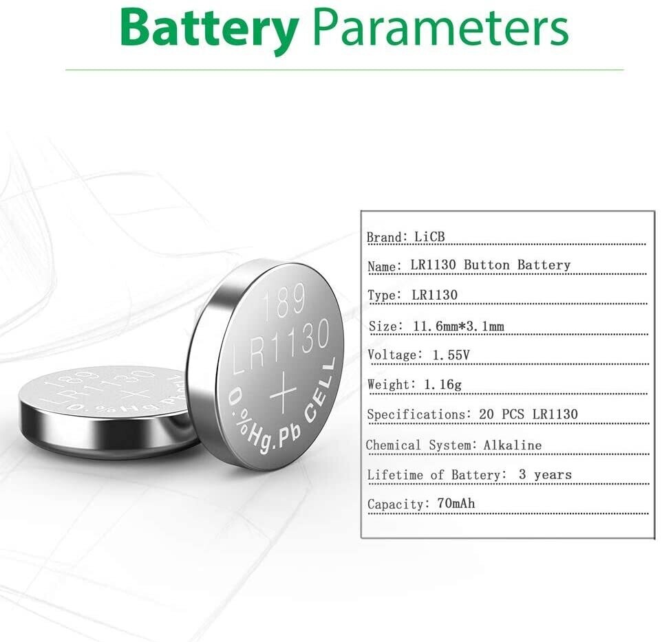 Omega AG10 1.5V Battery Replacement 4-pcs
