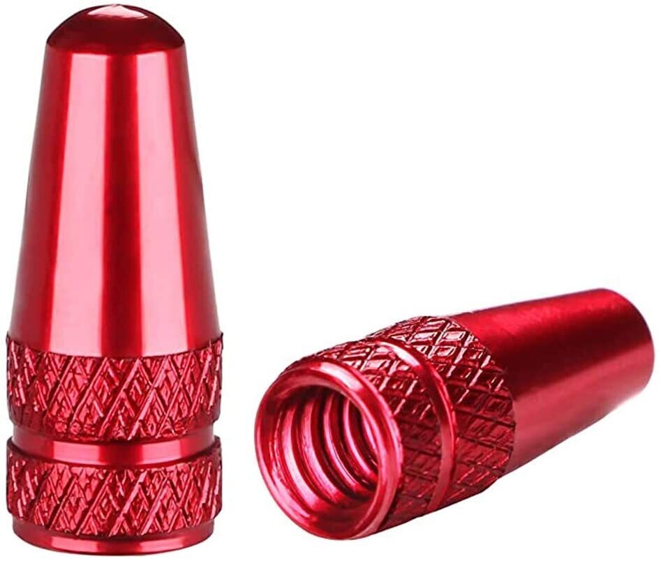 Omega Valve Caps Stainless Steel Red-2pcs